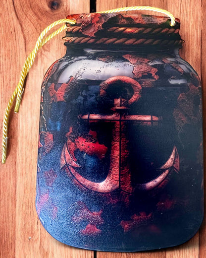 Morský prívesok "Kotva v pohári" dekoratívna záveska, možnosť personalizácie gravírovaním