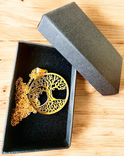 Náhrdelník "Strom Života" z Nehrdzavejúcej Ocele - personalizácia gravírovaním, 2 farebné varianty