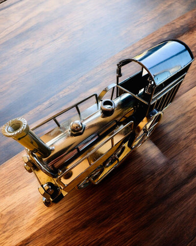 Lokomotywa z żelaza „Retro Express” – dekoracja, model, ręcznie wykonana z możliwością grawerowania na prezent