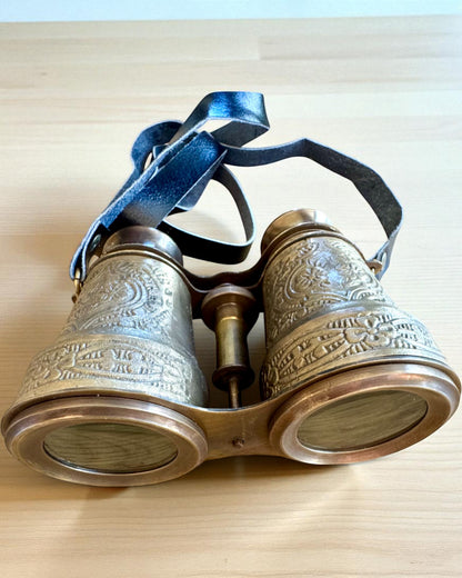 Ďalekohľad s koženým puzdrom Victorian's Eye, 11 cm Mosadzný, Ručne zdobený, personalizácia gravírovaním ako darček