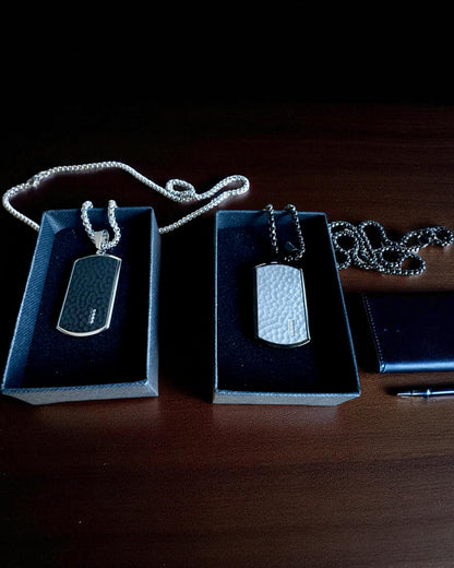 Pánsky náhrdelník Dog Tag „SteelVision“ – nehrdzavejúca oceľ, 15 variantov, personalizácia gravírovaním