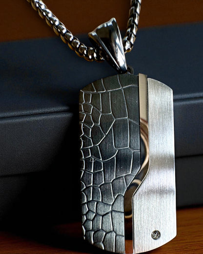 Pánsky náhrdelník Dog Tag „SteelVision“ – nehrdzavejúca oceľ, 15 variantov, personalizácia gravírovaním