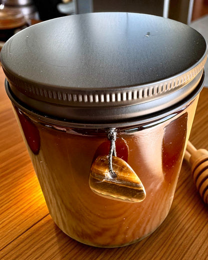 Intenčná sviečka Tigria sila – Sebavedomie a prosperita, 250 ml, možnosť personalizácie viečka na darček