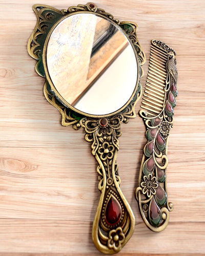 Zrkadlová sada "Motýlia elegancia" s hrebeňom