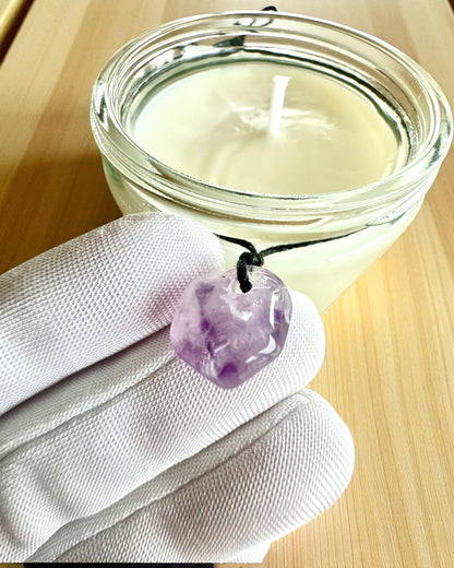 Intenčná sójová sviečka Ametyst – pokoj, harmónia a očistenie, 250 ml, možnosť personalizácie ako darček