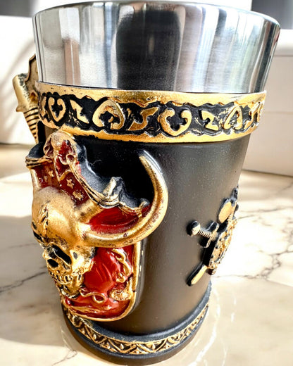 Karnawaľový Krígeľ Bojovníka - 600 ml, 16 cm výška, možnosť personalizácie gravírovaním na darček