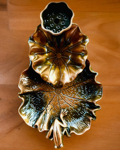 Elegantný kovový držiak na kadidlo Lotosový list - 4 varianty na výber, možnosť personalizácie gravírovaním na darček