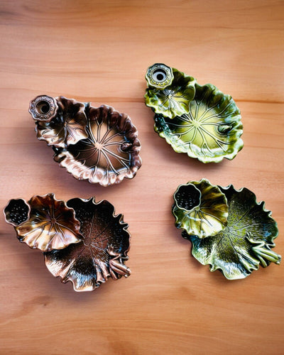 Elegantný kovový držiak na kadidlo Lotosový list - 4 varianty na výber, možnosť personalizácie gravírovaním na darček