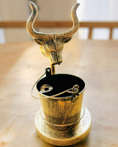 Štýlový kovový popolník "Rustic Charm" 19-23 cm výška, 8 variantov na výber, gravírovanie na želanie