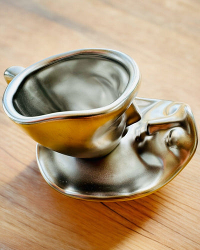 Elegantné keramické šálky „Maska“ – Sada 2 ks - možnosť personalizácie gravírovaním na darček