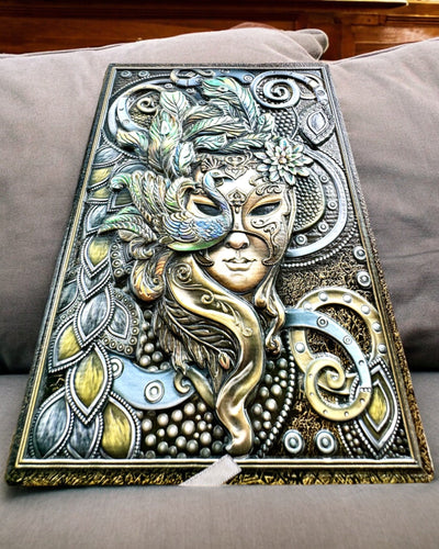 Umelecký notes, zápisník maskarada - A5, personalizácia gravírovaním na darček