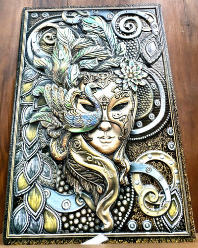 Umelecký notes, zápisník maskarada - A5, personalizácia gravírovaním na darček