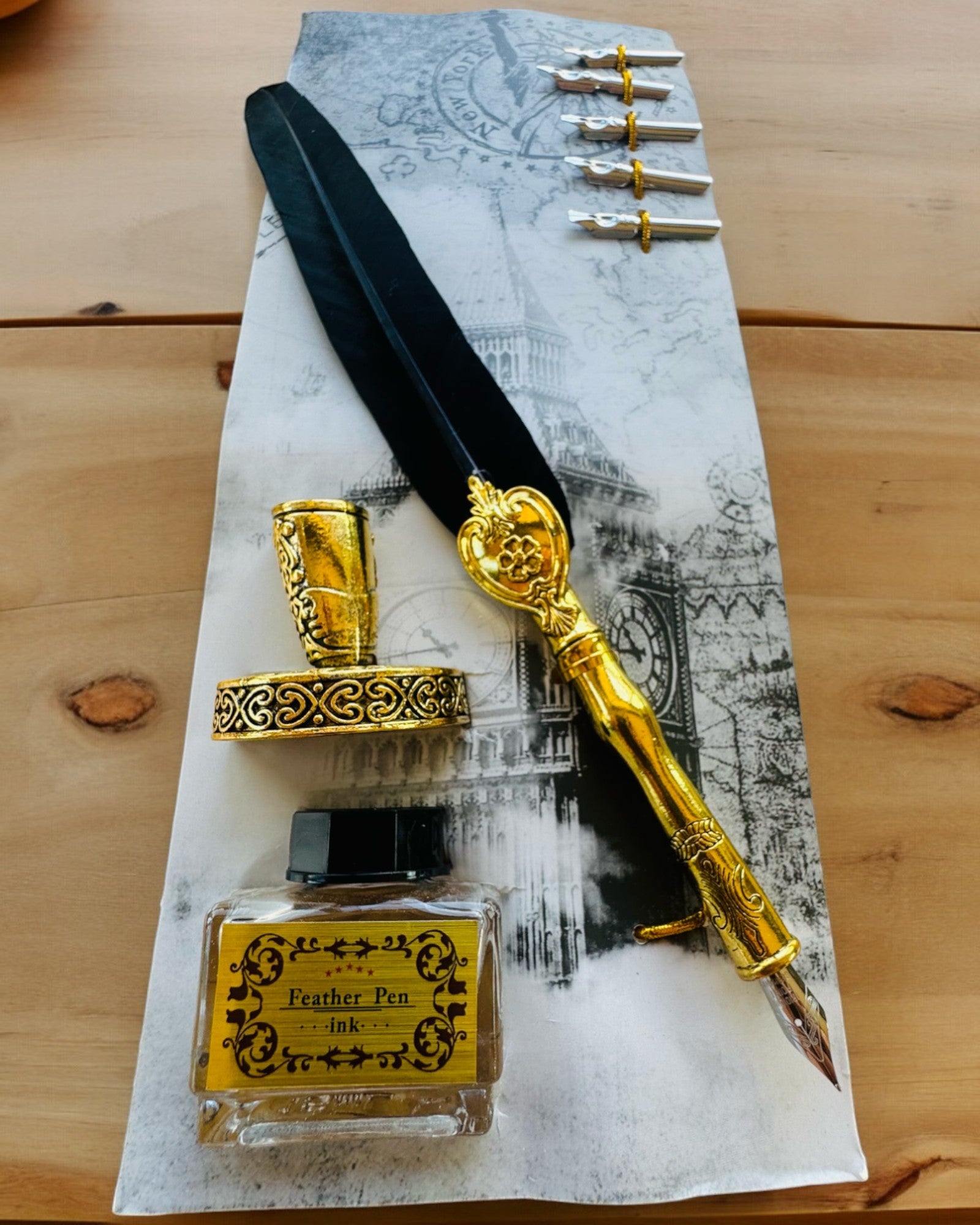 Elegantné husacie pero so súpravou príslušenstva - Royal Quill, možnosť personalizácie gravírovaním