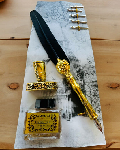 Elegantné husacie pero so súpravou príslušenstva - Royal Quill, možnosť personalizácie gravírovaním