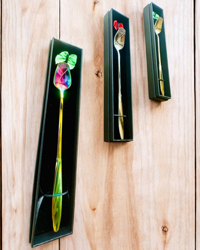 Personalizovaná Ružová Lyžička s Možnosťou Gravírovania na darček - 3 farebné varianty na výber