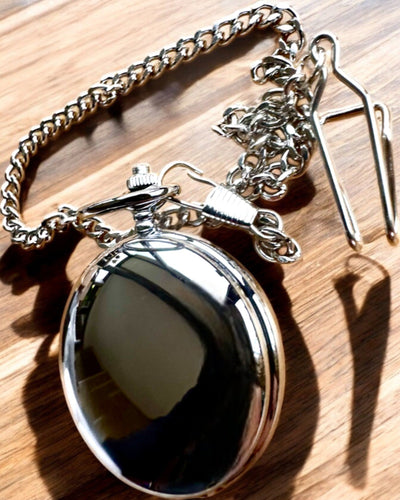 Klasické Vreckové Mechanické Hodinky s Dvojitým Krytom, Ručné, Strieborná Farba