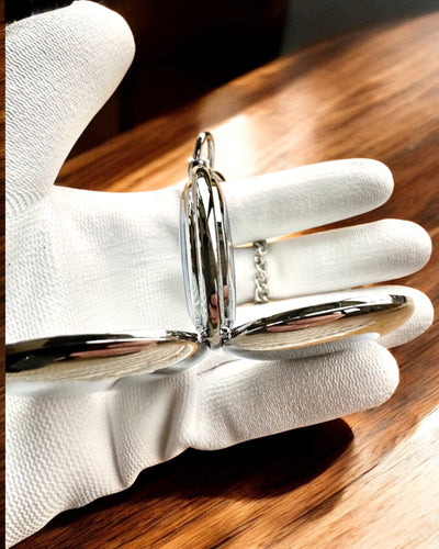 Klasické Vreckové Mechanické Hodinky s Dvojitým Krytom, Ručné, Strieborná Farba