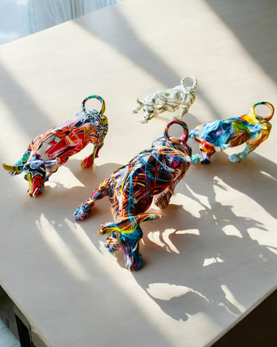 Dekoratívna socha býka "BullArt" – Unikátne umenie s možnosťou gravírovania - 4 farebné varianty, na personalizovaný darček