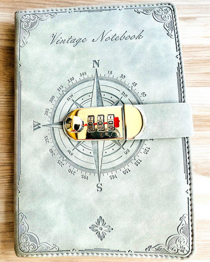 Tajný Zápisník A5 Vintage so zámkom na kód - Vyberte Si Svoj Štýl, personalizácia gravírovaním na darček
