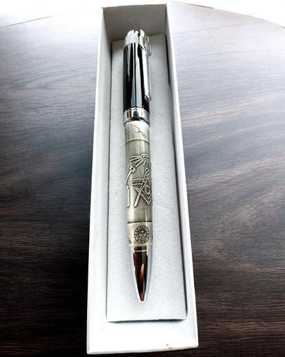 Elegantné pero "Majstrovská Harmónia" s možnosťou gravírovania - Symbolické motívy, Staroveké striebro, možnosť personalizácie gravírom na darček