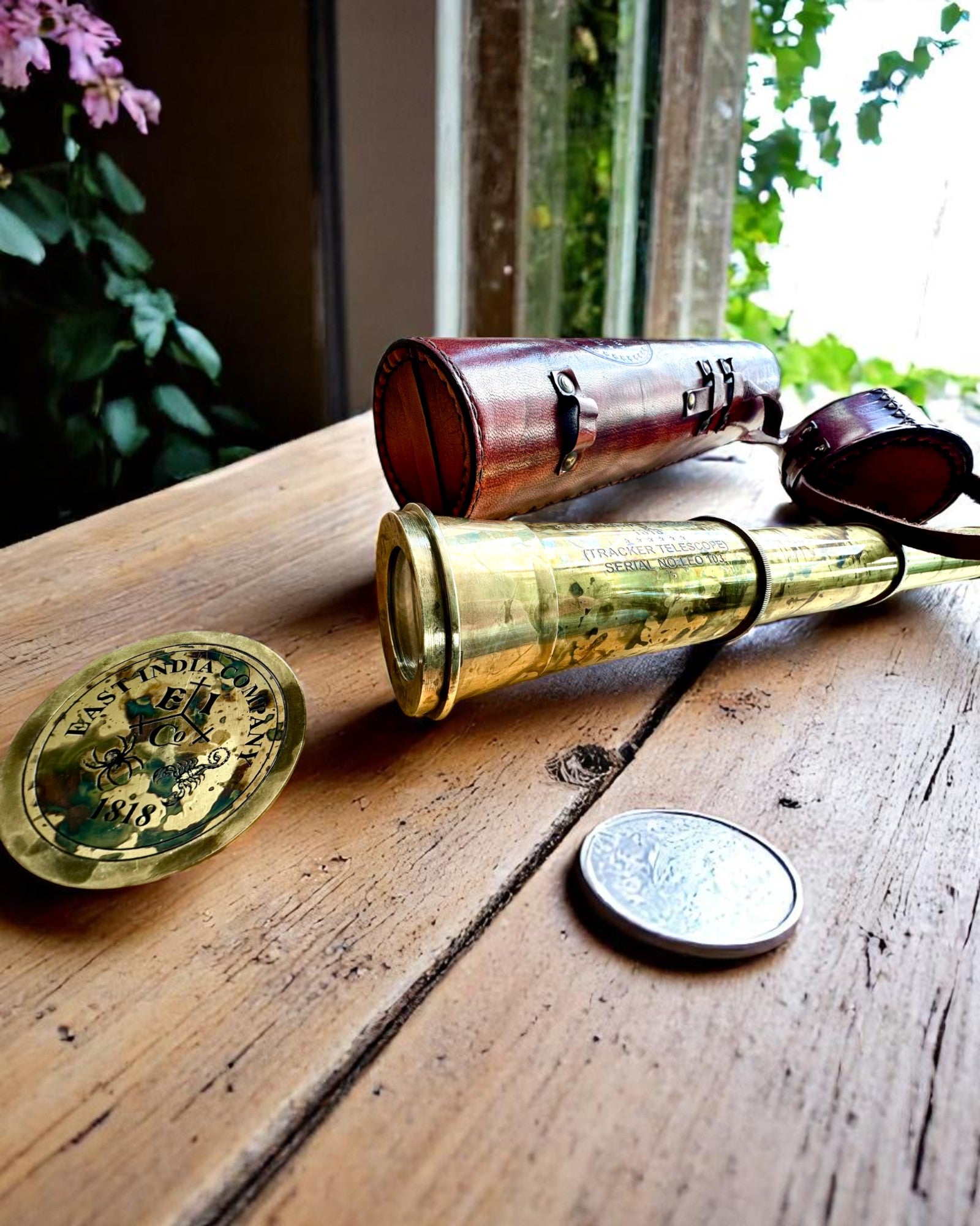 Luneta Królewska „Voyager 1818” – Ekskluzywna, Mosiężna, 83 cm, ręcznie robiona, etui ze Skóry Naturalnej – Edycja Kolekcjonerska, personalizacja grawerem na prezent