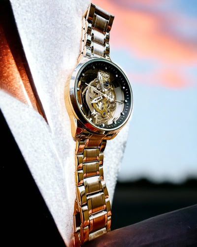 Elegantné pánske hodinky KIMSDUN Prestige Transparentný Mechanizmus a Športová Elegancia, možnosť personalizácie gravírovaním