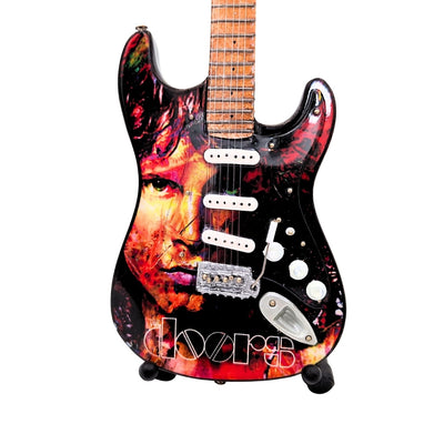 Mini gitara Jim Morrison The Doors - mahagónové drevo - personalizované gravírovanie - ideálny darček pre fanúšikov hudby - výška 27,5 cm - zberateľský dekoratívny prvok
