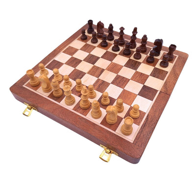 Drevený magnetický šach 30x30cm skladací G614 s gravírovaním