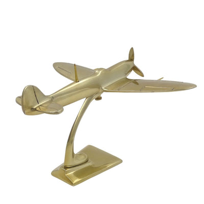 Model stíhačky Spitfire z hliníka v zlatej farbe, s možnosťou personalizácie gravírovaním
