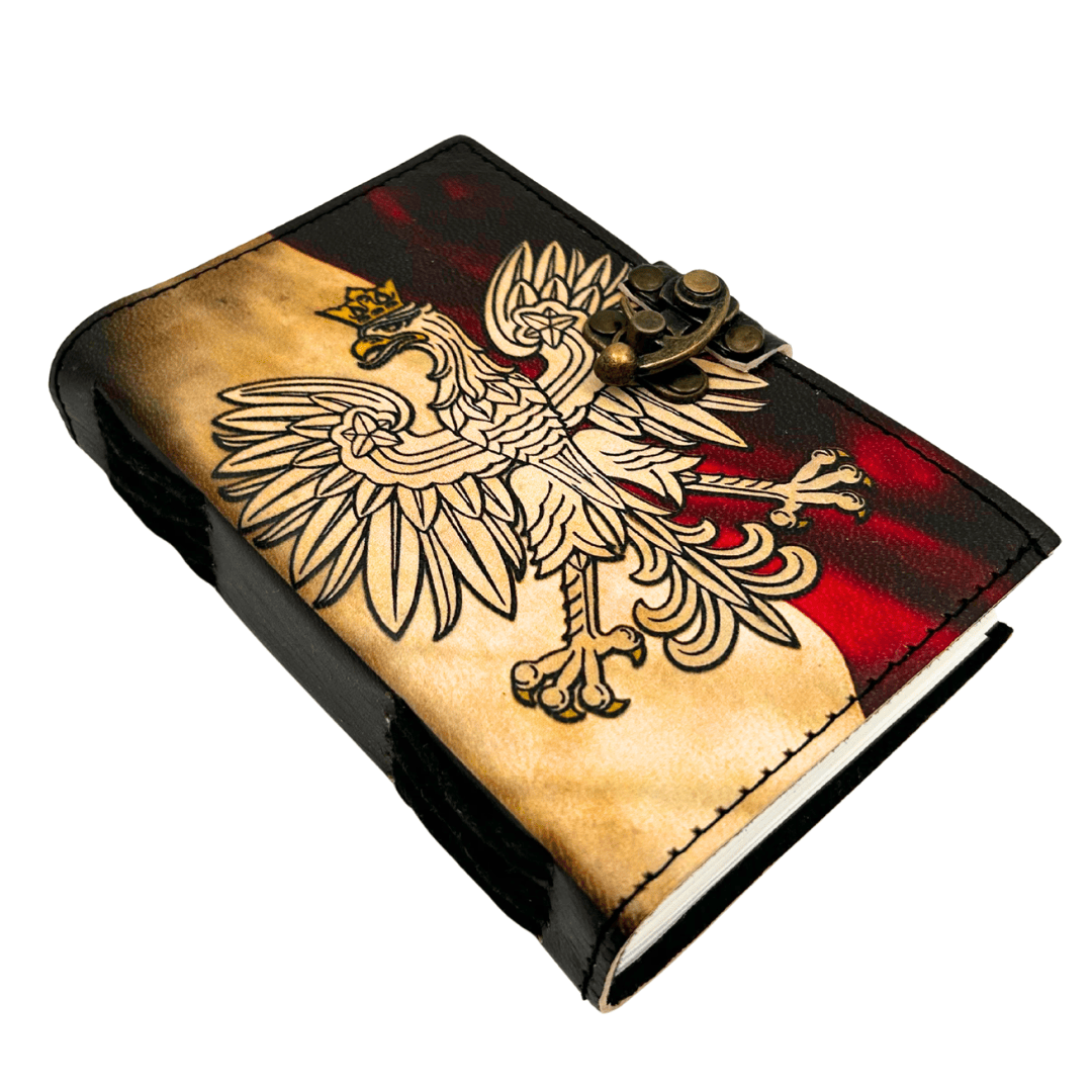 Kožený zápisník denník Poľský orol patriotický s gravírovaním