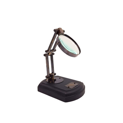 Lupa na drevenom podstavci s mosadzným rámom, možnosť personalizácie gravírovaním, ideálny darček pre modelárov a milovníkov retro štýlu, priemer 7,5 cm, zväčšenie 3,5x