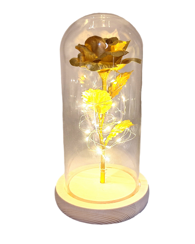 Nočná LED lampička Ruža s možnosťou personalizácie gravírovaním, romantický darček, výška 21,5 cm, jemné svetlo, ideálna dekorácia do spálne