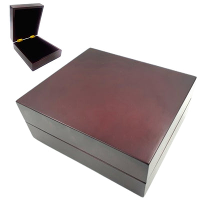 Drevená darčeková škatuľka 14 x 16 x 6,7 cm v tmavovišňovej farbe s filcovou vložkou a možnosťou personalizácie gravírovaním