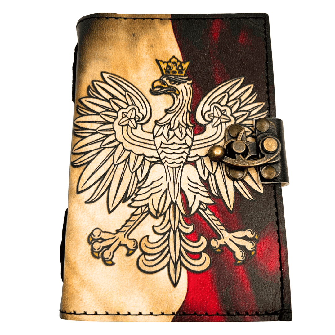 Kožený zápisník denník Poľský orol patriotický s gravírovaním