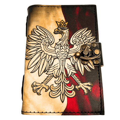 Kožený zápisník denník Poľský orol patriotický s gravírovaním