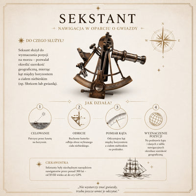 Mosadzný sextant s gravírovaním v drevenej škatuľke