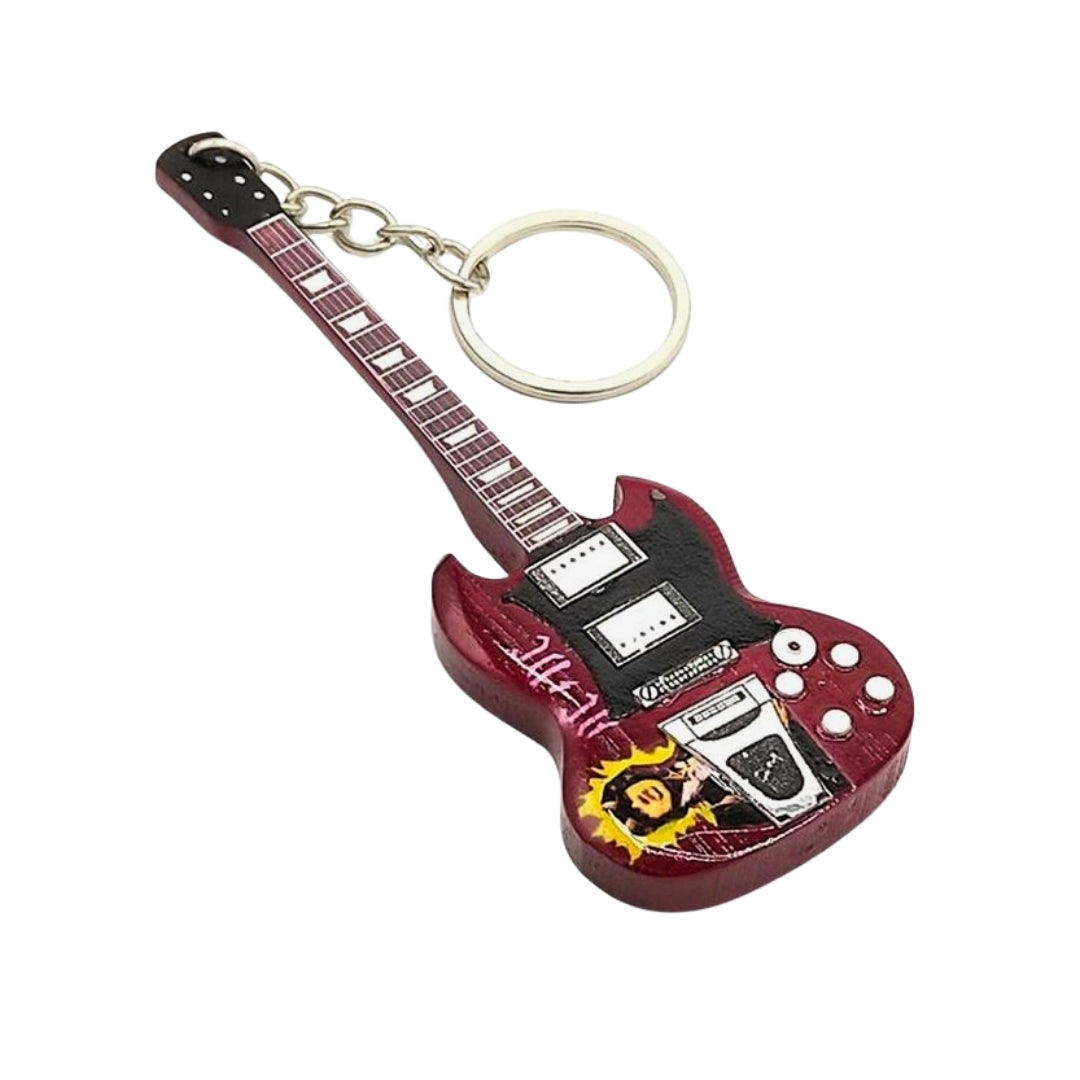 Kľúčenka gitara v štýle AC/DC - Angus Young – Tribute - EGK-0597