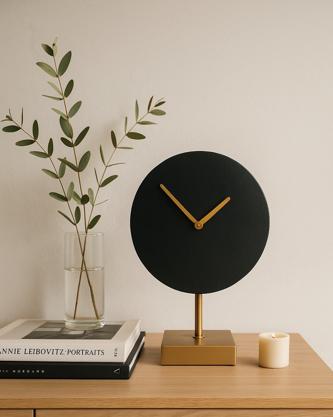 Elegantné kovové okrúhle hodiny 4122 v zlatej a čiernej farbe s možnosťou personalizácie gravírovaním