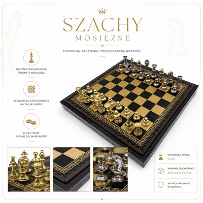 Exkluzívny mosadzný šach Italfama 28x28 cm s personalizáciou gravírovania