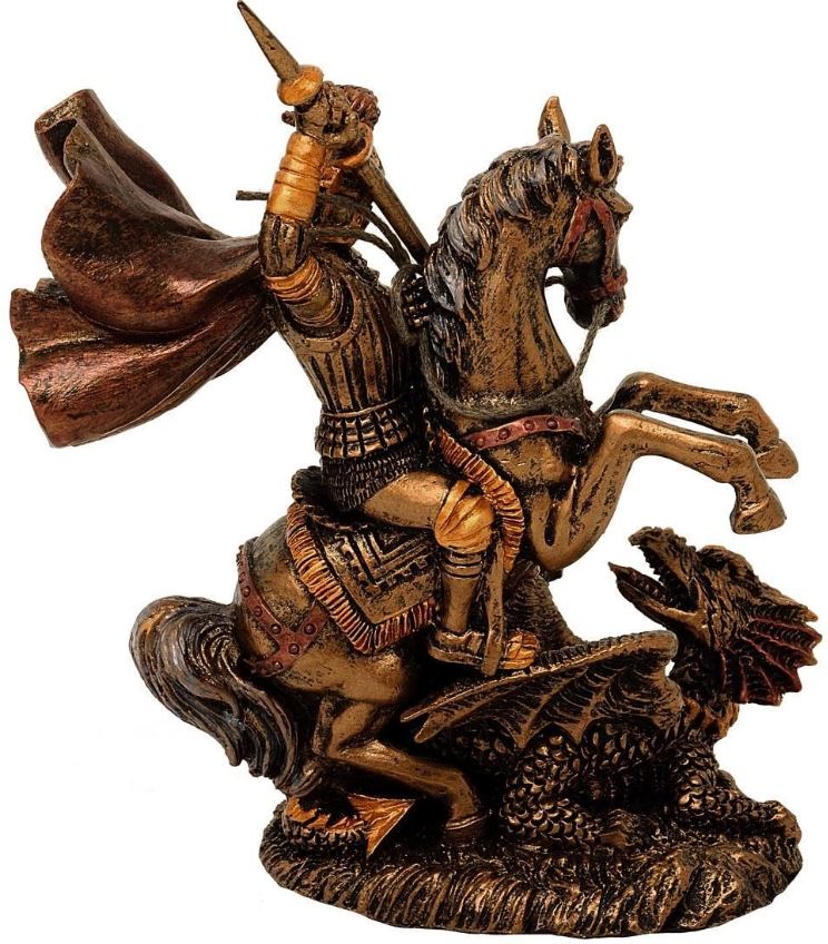 Figúrka Svätý Juraj z polyresinu, 13 cm, možnosť personalizácie gravírovaním, ideálny darček na rôzne príležitosti
