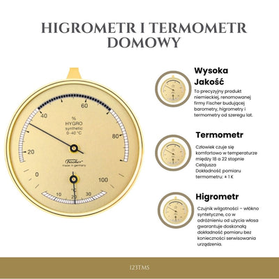 Domáci vlhkomer a teplomer Fischer 123TMS s možnosťou personalizácie gravírovaním