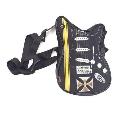 Taška cez rameno v tvare gitary s maltézskym krížom – personalizovaný darček pre gitaristu