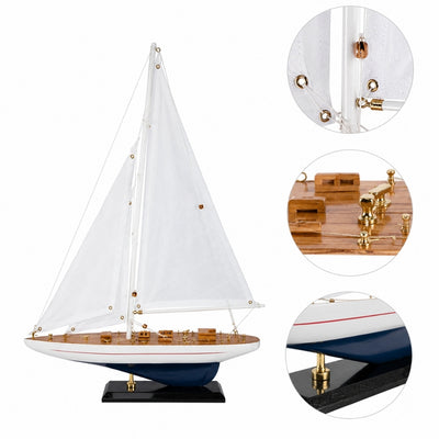 Drevený model jachty Enterprise 49 cm s personalizovaným gravírovaním