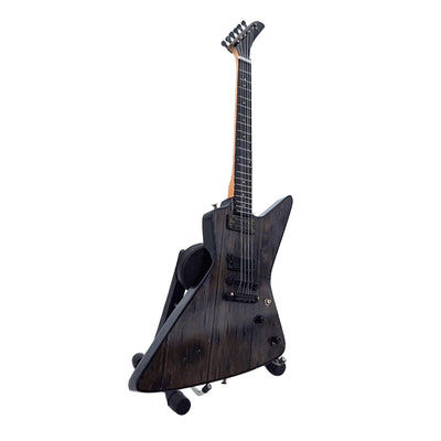 Mini gitara Metallica James Hetfield MGT-8860 s gravírovaním - mahagónová dekorácia 27,5 cm ako darček pre fanúšikov rocku a zberateľov