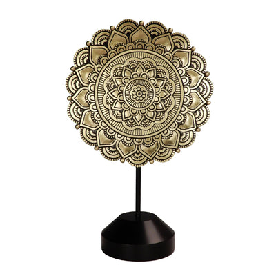 Figúrka Oválna mandala 35cm - zlatá budhistická dekorácia s možnosťou personalizácie gravírovania