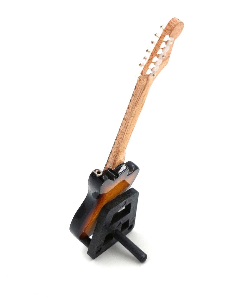 Mini gitara 15cm v štýle Kurta Cobaina s možnosťou personalizácie gravírovaním - hnedá mahagónová gitara ako darček pre fanúšika grunge’u a Nirvany