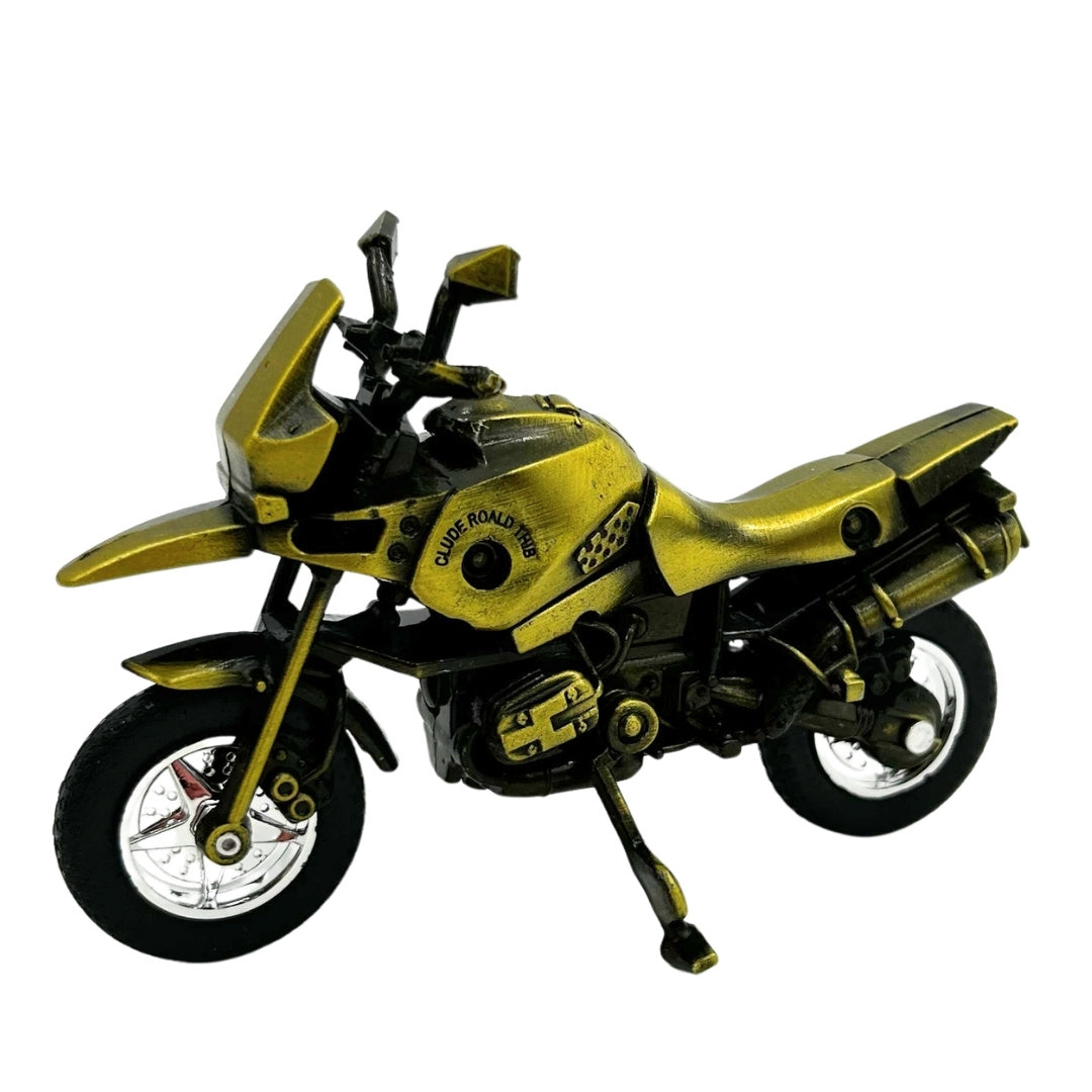Model kovového motocykla HJ1 v tmavozelenej farbe s možnosťou personalizácie gravírovaním