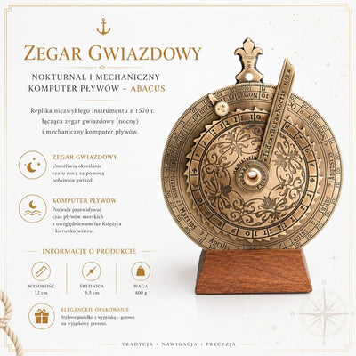 Zegar Gwiazdowy Nokturnal Mechaniczny Komputer Pływów Abacus H31 z Personalizowanym Grawerem