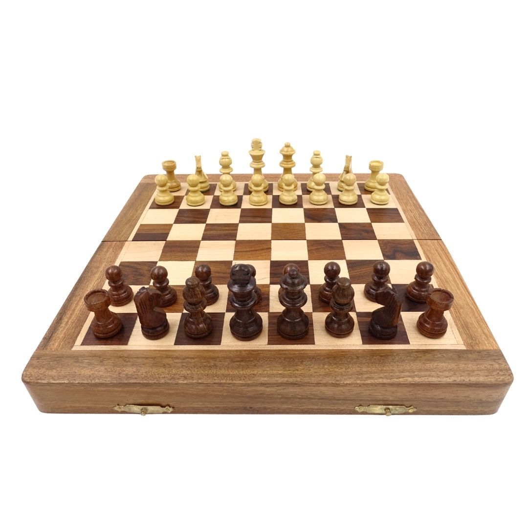 Drevený magnetický šach 30x30cm skladací G614 s gravírovaním
