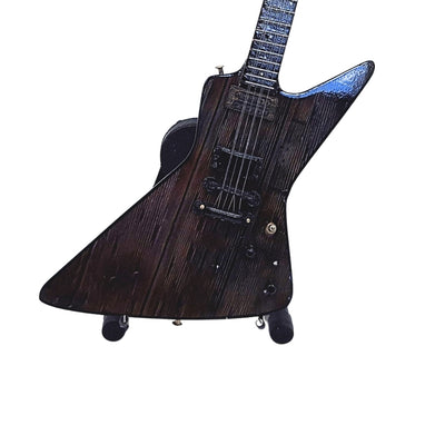 Mini gitara Metallica James Hetfield MGT-8860 s gravírovaním - mahagónová dekorácia 27,5 cm ako darček pre fanúšikov rocku a zberateľov